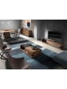 Angel Cerdá TV-Schrank 3139 in Walnuss / Schwarz / Stahl – (B)200 x (H)45 x (T)38 cm