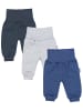TupTam Baby Jungen Jogginghose mit Breitem Bund 3er Pack in blau/grau