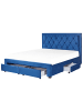 Beliani Doppelbett LIEVIN in Blau - (W) 185 x (H) 122 x (L) 217 cm