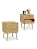 relaxdays 2 x Nachttisch in Natur - (B)40 x (H)55 x (T)41,5 cm