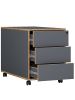 VCM  Holz Rollcontainer Bürocontainer Salia 3 Schublade in Anthrazit