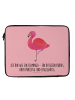 Mr. & Mrs. Panda Hülle Laptop Flamingo Classic mit Spruch in Rot Pastell