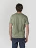 KOROSHI Crew t-shirt baumwolle druck-emb in khaki