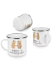 Mr. & Mrs. Panda Camping Emaille Tasse 40. Hochzeitstag Rubinhoc... in Weiß