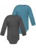Normani Outdoor Sports 2er Pack Baby Merino Langarmbody Tuai in Blau/Anthrazit