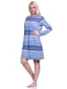 NORMANN Nachthemd langarm Bündchen Streifen - 76170 in blau-melange