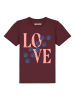 wat? Apparel T-Shirt Pfotenliebe in Weinrot