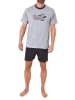 NORMANN Casual Shorty Pyjma kurzen Shorts und Rundhals - 74046 in grau