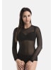 Teyli Bluse aus durchsichtigem Netz Glamour in schwarz