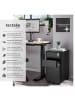 tectake Aktenrollschrank Parvus 30 x 50 x 59,5 cm, schwarz