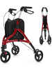 COSTWAY Rollator schmal für Wohnung in Rot