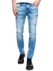 Rusty Neal Jeans Hose "MINO" Slim Fit Stretch Destroyed-Pants in Light Blue Used