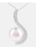 Diamant L'éternel Halskette mit Anhänger aus 375 Weißgold mit Diamant mit Perle