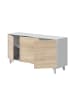 CALICOSY Sideboard Zaiken Plus in Weiß - (W) 154  x (H) 75  x (L) 41  cm
