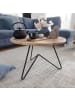 KADIMA DESIGN Couchtisch 60x39,5x60 cm Massivholz / Metall Sofatisch, Design