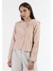 faina Damen Kurze Blazerjacke in Pink Wollweisser Streifen
