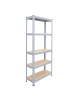 relaxdays Schwerlastregal in Grau/ Braun - (B)60 x (H)180 x (T)30 cm