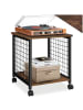 tectake Beistelltisch Gary 40 x 40 x 48 cm, Industrial Holz dunkel, rustikal