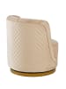 SalesFever Drehsessel mit 360°-Drehfunktion goldfarbener Sockel und Samtbezug in Beige