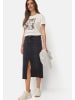 Camel Active Midi-Jeansrock mit geschlitztem Saum in Schwarz