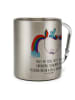 Mr. & Mrs. Panda Trinkbecher Einhorn Fliegendes Pferd mit Spruch in Silber