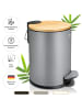 Exitoso EXITOSO Tretmülleimer mit Softclose-Deckel aus Bambus, 3 l - ideal für Bad & C