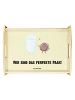 Mr. & Mrs. Panda Deko Tablett Milch Keks mit Spruch in Gelb Pastell