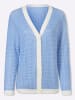Sieh an! Strickjacke in himmelblau-ecru-gemustert