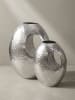 KADIMA DESIGN Deko Vase 2er Set Aluminium Silber mit Tragegriff Blumenvase Modern in Silbern