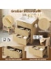 ABRIHOME Waschbeckenunterschrank in Holzoptik 61 cm mit Keramikbecken goldenen Griffen
