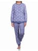 NORMANN langarm Schlafanzug Bündchen Coralfleece Tupfen - 76751 in blau
