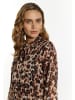 faina Damen Kleid Mit Leoprint in Beige Leo