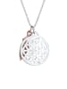 Elli Halskette 925 Rosegold Feder, Bi Color_Tri Color, Lebensblume in Rosegold