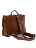 SID & VAIN Leder-Aktentasche Leder Businesstasche Unisex BOSTONDUO in braun