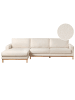 Beliani Ecksofa SIGGARD in Weiß/Heller Holzfarbton - (W) 321 x (H) 92 x (L) 168 cm
