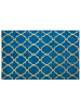 Beliani Kurzflor YELKI in Blau/Gold - (W) 140 x (H) 1.2 x (L) 200 cm