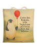 Mr. & Mrs. Panda Tote Bag Pinguin Luftballon Design mit Spruch in Weiß