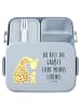 Mr. & Mrs. Panda Bento Box Giraffe Kind Motiv mit Spruch in Blau Pastell
