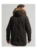 Superdry Vintage Militär Parka aus Kunstpelz in Schwarz