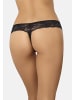 Teyli Damen Tanga mit floraler Spitze Comfo in schwarz