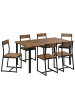Beliani 7-tlg Esstisch Set LAREDO in Schwarz/Braun
