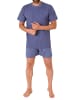 NORMANN Schlafanzug kurzarm Shorty - 66623 in blau