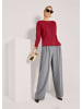MADELEINE Schlichter Strickpullover mit U-Boot-Ausschnitt in rubinrot