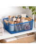 relaxdays Drahtkorb in Dunkelblau - (B)37 x (H)16,5 x (T)22,5 cm