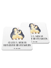 Mr. & Mrs. Panda Tischuntersetzer Pinguine Einschlafen mit Spruch in Weiß