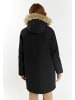 DreiMaster Damen Winterparka Mit Kunstfell in Schwarz