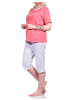 NORMANN Schlafanzug Capri Pyjama BlümchenMuster und Caprihose - 74527 in rot