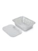 relaxdays 100 x Aluschalen mit Deckel in Silber - (B)13 x (H)4 x (T)10 cm