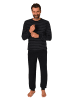 NORMANN langarm Frottee Schlafanzug Pyjama Bündchen - 83315 in anthrazit