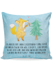 Mr. & Mrs. Panda kissen für sofa Fuchs  Weihnachtsbaum mit Spruch in Eisblau